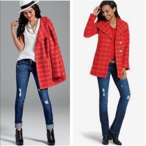 Cabi | Sloan Tweed Red & Pink Peacoat